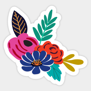 Bright boho hand drawn flowers Sticker